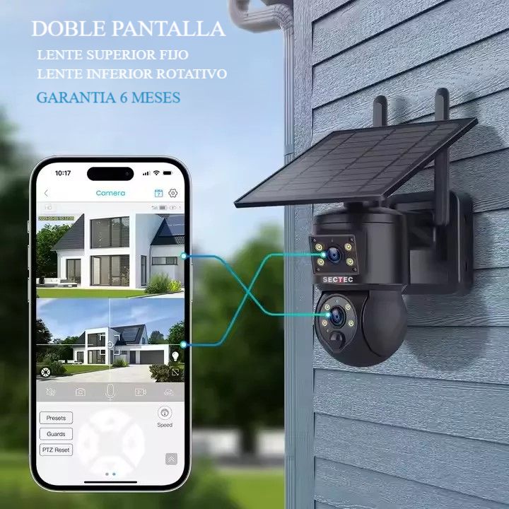 OFERTA!! Cámara de Seguridad Solar Red 4G, PTZ, Sectec, 6MP, Doble Cámara - Imagen 2