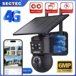 OFERTA!! Cámara de Seguridad Solar Red 4G, PTZ, Sectec, 6MP, Doble Cámara