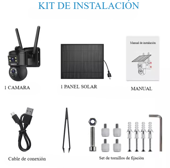OFERTA!! Cámara de Seguridad Solar Red 4G, PTZ, Sectec, 6MP, Doble Cámara - Imagen 4