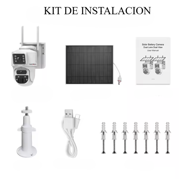 Cámara de Seguridad Solar Red 4G, PTZ, Sectec, 6MP, Doble Cámara, NEGRO - Imagen 4